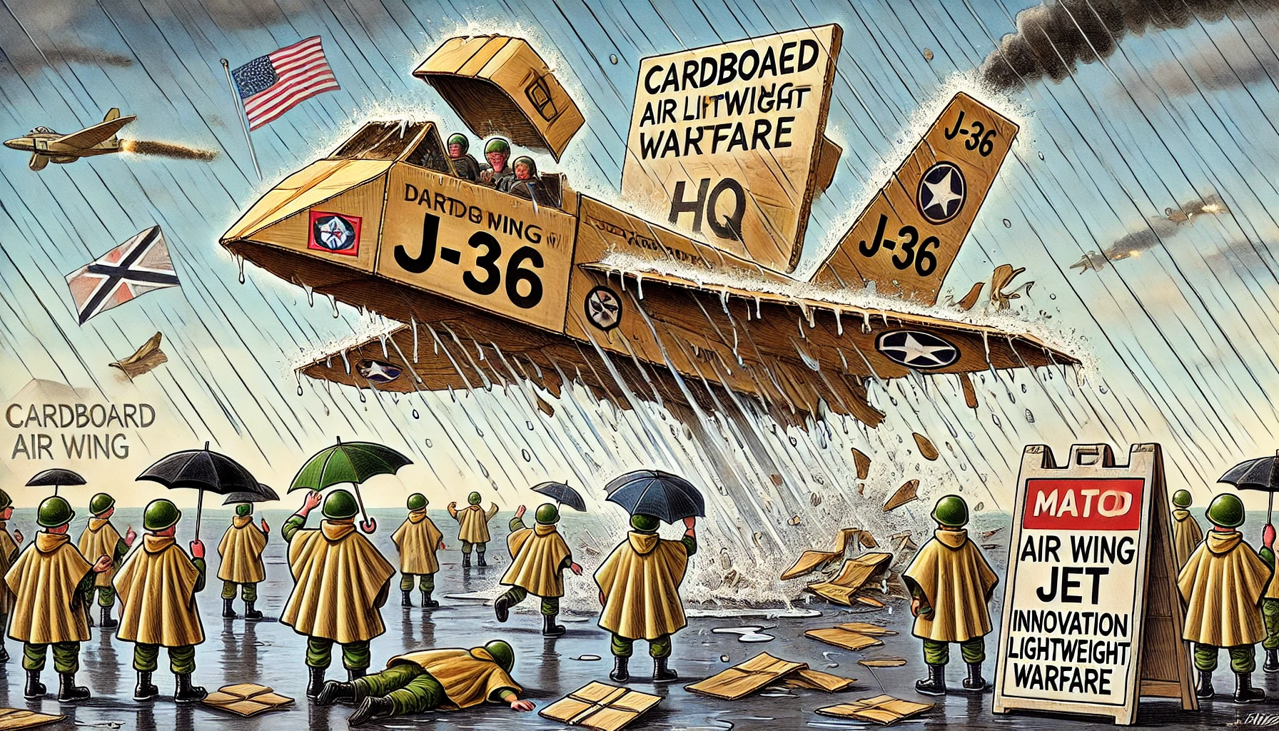 J-36 Disintegrates in Rainstorm